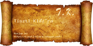 Tisztl Klára névjegykártya