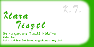 klara tisztl business card